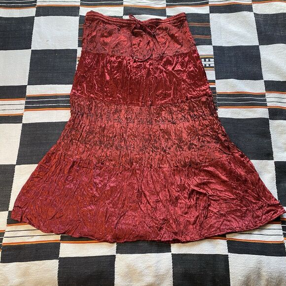 Vintage 90’s JFW Rayon Velvet Maxi Skirt. India. Whimsygoth. Goth. Boho. Small. - Picture 3 of 16